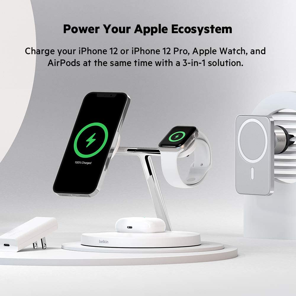 Belkin 15W MagSafe 3-in-1 Fast Wireless Charger Belkin 15W MagSafe 3-in-1 Fast Wireless Charger